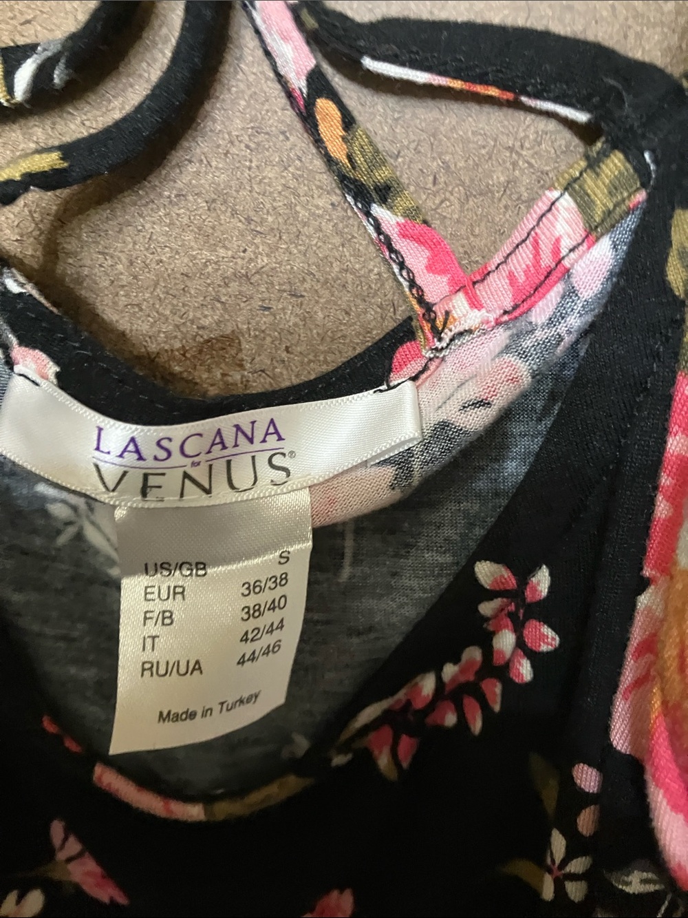 Floral Double-Strap Cami Top - Black with Pink Flowers - Picture 2 of 9